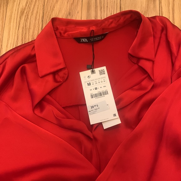 Zara satin effect basic shirt - BNWT - Picture 3 of 3